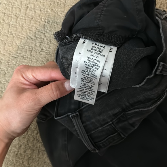 Frame Le High Skinny Ripped Black Jeans Size 27 - Picture 6 of 7